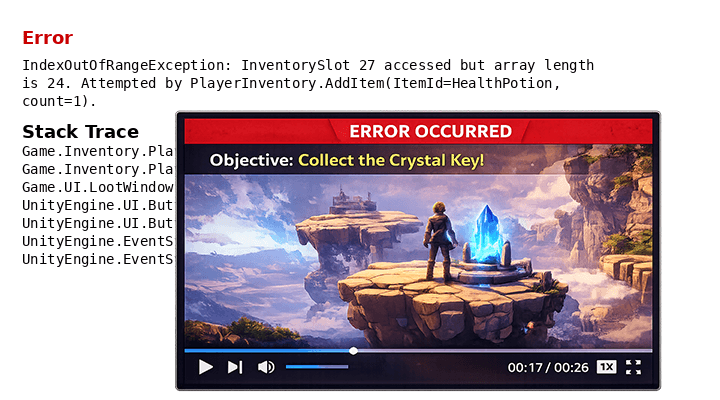 BugQuest error clip viewer